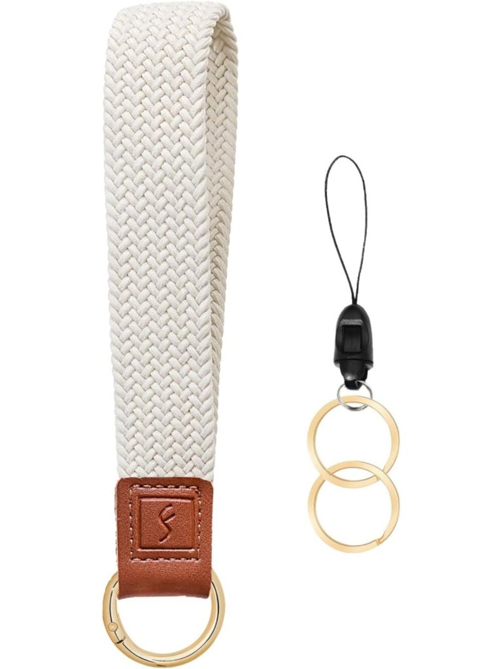 Stretchy Woven Keychain Wristlet Lanyard for Keys, ID Badges & Phone - Cute